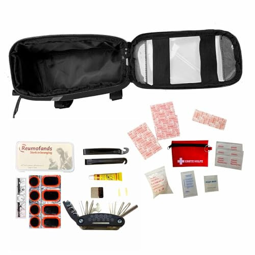 Fahrrad-/Mountainbike-Handytasche mit Erste-Hilfe-Set