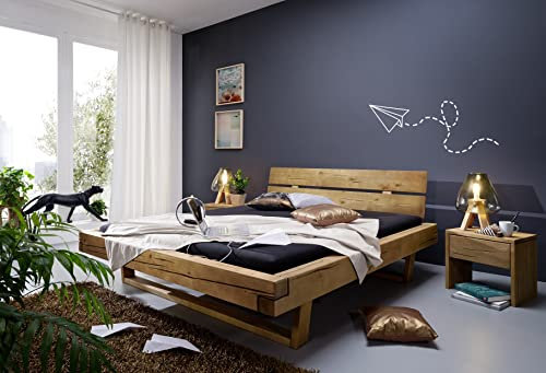 möbelando Balkenbett Bettgestell Ehebett Doppelbett Massivholbett Bett Long Beach II 160x200 cm