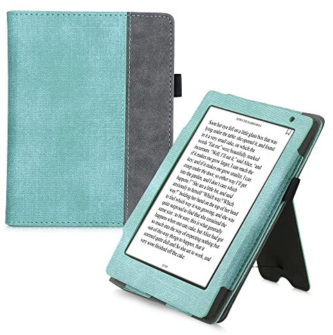 kwmobile Étui pour liseuse électronique Kobo Aura H2O Edition 2 - Housse Rabat liseuse en suède