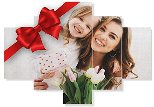 Estika Ihr Foto auf Leinwand - 100x70 cm, 5-teilige - Fotogeschenke mit eigenem foto, Leinwand bilder, Personalisierte