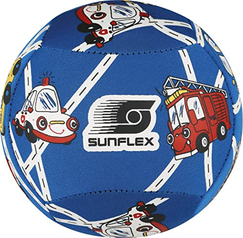 Sunflex® Youngster Cars Neoprenball Size 2 | Kinderball | Kindgerecht mit rutschfestem Grip | mit robuster Gummiblase | Spielball für Wasser und Land