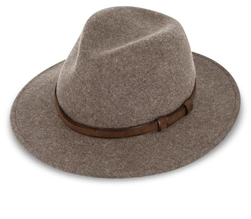 fiebig Dover Traveller Wollfilzhut | Crushable & Waterproof Filzhut mit verstellbarem Innenband & Ledergarnitur | Outdoor Hat Made in Europe