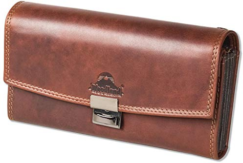 Woodland Multicolor Profi Kellnerbörse mit speziell verstärktem Hartgeldfach aus hochwertigem Rindsleder in Multicolor/Cognac