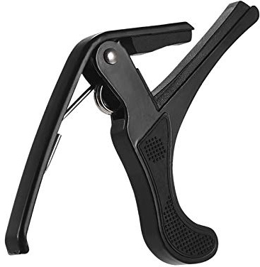 Gitarren-Kapodaster für akustische E-Gitarre Ukulele-Kapodaster für E-Gitarre mit Pick-Halter (Schwarz Einheitsgröße)