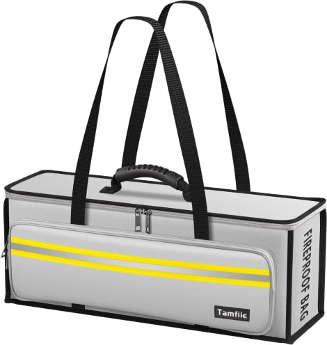 Tamfile Feuerfeste Lipo-Akku-Tasche mit 2.315 °C, hält bis zu 110 kg stand, große Kapazität Ebick Akku-Tasche mit Taschen, explosionssicher, Lagerung, Transport und Laden