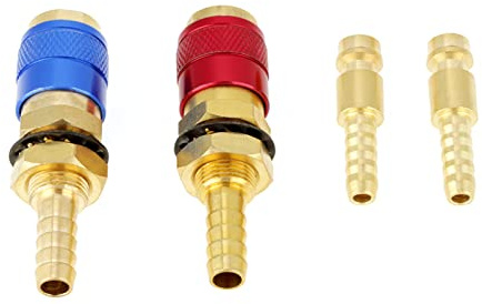 2st 8Mm Vattenkylt & Gas, Svetsgas Snabbkoppling Raccord Rapide Chalumeau Adapter Snabbkoppling Passning för Tig Svetsbrännare