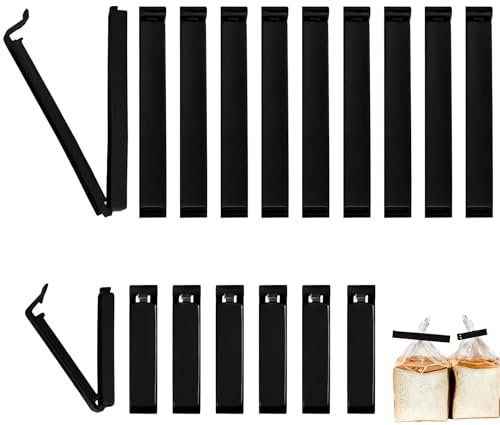 50 Stück Verschlussclips Groß, Frischhalteclips Set 6cm 11cm Verschlussklammern Beutel Schwarz Clips für Tüten Küche