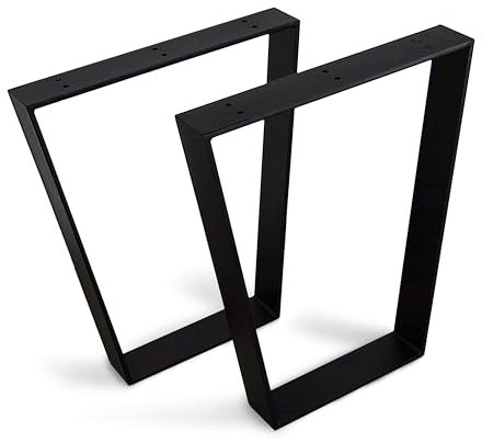 modernLOFTart Tischbeine Metall Tischkufen 2 Stück - Tischgestell Metall aus 1cm Dickem Flachstahl Gefertigt - Tischfüße für Esstisch, Schreibtischbeine, Konferenztisch Füße