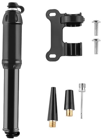 Fahrradpumpe, Fahrradpumpe, praktische, tragbare Luftpumpe für Auto, Hochdruck-Mini-Pumpe, Rahmenpumpe für Motorrad, Fahrrad und Sportbälle, Fahrzeugreifen (schwarz)