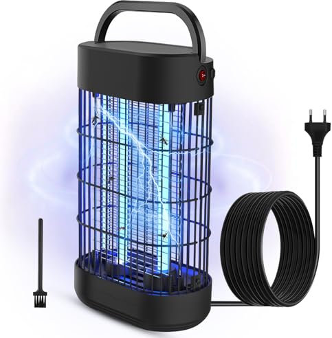 Lampara Antimosquitos Electrico, 18W Efectivamente 80㎡ Luz UV Matainsectos Eléctrico No Tóxico Matamoscas para Interiores Trampa para Mosquitos para Dormitorio Cocina Patio