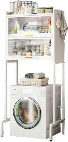 GZYHDC Estante para Lavadora, Mueble para Lavadora de Carga Superior, Estante para baño sobre Lavadora, lavadoras de Altura Ajustable para baño, Cocina, lavadero, Negro, A