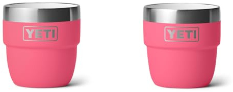 YETI Rambler Espresso Cup, Vacuum Insulated Stainless Steel Stackable Cup, Tropical Pink, 2 Pack 4 oz (118 ml)