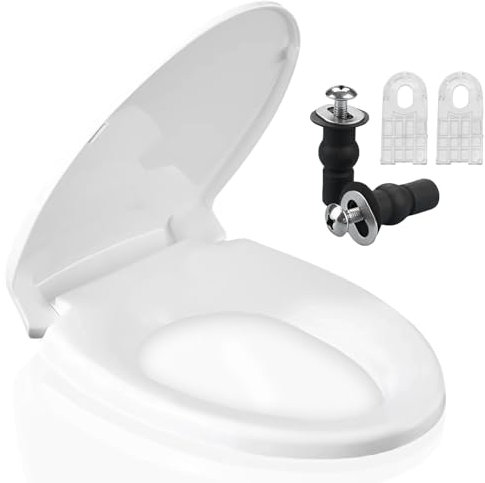 SS114 Toilet Seat Elongated Compatible with TOTO Toilet Seat, Cotton White