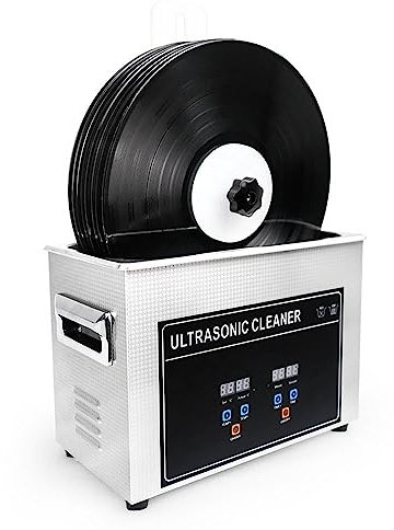 Pulitore ad ultrasuoni, Lavatrice per la Pulizia di Dischi in Vinile da 6 Litri, pulitore per Dischi in Vinile da 180 W Macchina per la Pulizia ad ultrasuoni di Dischi da 7-12 Pollici per 6 Dischi c