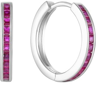 Starchenie Creolen Ohrringe 925 Silber mit Zirkonia für Damen Huggie Ohrhänger Hypoallergen Schmuck Geschenk