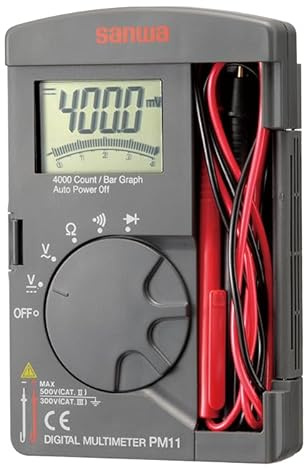 Japan KYORITSU SANWA PM11 Digital Multimeters Voltmeter Hz Ohm NCV Capacitance Resistance Tester Pocket Type,Tough but compact DMM 4000 count(PM11)