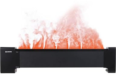 Airmate Grande Plinthe Cheminée Electrique 45 et Humidificateur 2 en 1 avec Télécommande, Chauffage Silencieux pour Grandes Pièces avec Flamme Réaliste, Commande Tactile LED 2000W