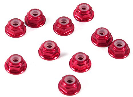 Sicherungsmutter M2, Aluminium-Nylon-Einsatz, Selbstsichernde Sechskantmuttern, Dunkelrot, 10 Stück, aus Hochwertigem Material, Widersteht Dem Lösen, Einfach zu Verwenden,