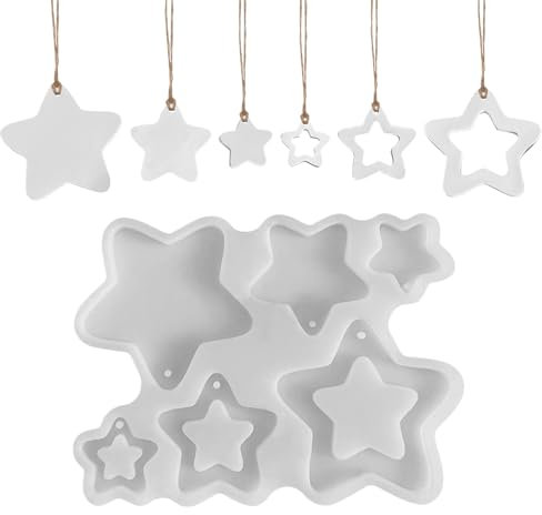 Silikonformen Weihnachten Anhänger 6 Stück Silikonform Stern Anhänger Zum Gießen Gießformen Silikon