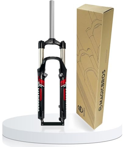 HZXQCVB Horquilla 26Inch Mountain Bike Viaje 100mm Horquilla con Suspensión Mecánica Tubo Recto De 1-1/8'' Mando Manual Freno Disco/V Liberación Rápida 9mm Horquilla(26in Black,Red)