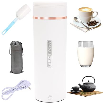 Pequeño hervidor de agua portátil, 500ML 6-Temperaturas Hervidor de Agua Eléctrico, Mini Hervidor Eléctrico, Con Pinceles y bolsas, Materiales Inoxidables, Apagado Automático, para Hacer Leche Café Té