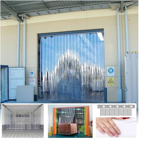 PVC Lamellen Streifenvorhang PVC Streifenvorhang Transparent Weich PVC Türvorhang Industrievorhang Wind- und Wetterschutz