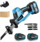 Yofidra Cordless Reciprocating Saw, 0-3100 Variable Speed SPM Electric Saw with 2 * 3000mAh Battery & 1hr Fast Charger, Includes 4 Blades