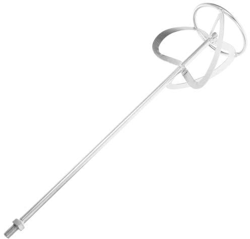 Verzinkter Stahl Farbmischpaddel mit Metrischem Gewinde 52x11,3 Cm | Farbe und Zement, Silberfarben, 3s-form mit Doppelbergprofil, Geeignet für Werkstatt und Haushalt