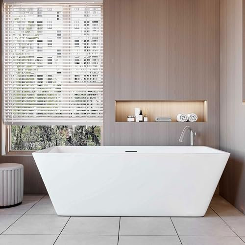 Simple Bathrooms Double Ended Shower Bathtub White Acrylic Freestanding Modern Style - 1700x800mm