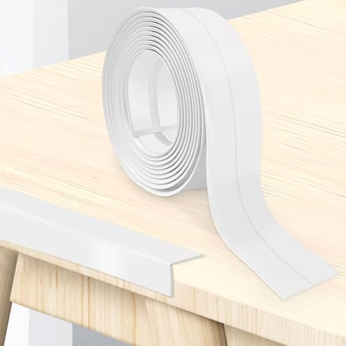 Hengrongshen Sockelleiste Selbstklebend, PVC Weichsockelleiste 20 mm x 20 mm x 18 m, Flexible Leisten Selbstklebend Geeignet für Büros, Arbeitszimmer, Küchen, Badezimmer (Weiß)