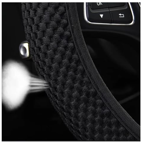 Lenkradbezüge 38 cm Vier Jahreszeiten Auto Lenkrad Abdeckung Atmungsaktive Stoff Universal Lenkrad Schutz Auto Styling Accesorios Lenkradschutz(Schwarz)