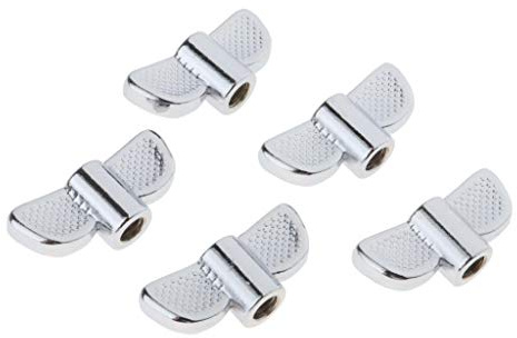5 Stück 8 mm Beckenständer Flügelmutter für Übungsphase Performance M8, silberfarben