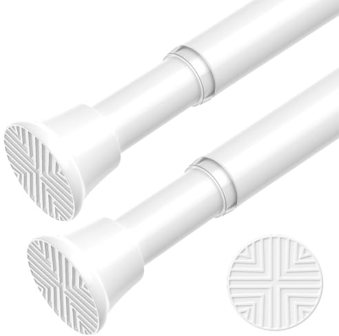 FVONZN Teleskopstange zum Klemmen 39-96cm-2 Stück (Weiß)
