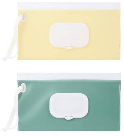 Lot de 2 distributeurs de lingettes Rechargeables Portables,Sac de lingettes humides pour bébés,Boite lingette Bebe,boîtes à lingettes,Sac de lingettes humides réutilisable pour bébé