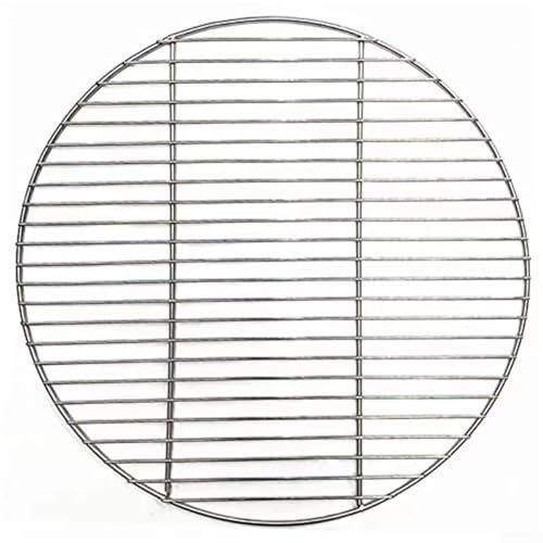 Qualoramall Rejilla redonda de acero inoxidable para barbacoa, parrilla redonda resistente para barbacoa, parrilla para prensar carne, estofado al vapor y cocinar barbacoa (38 cm)