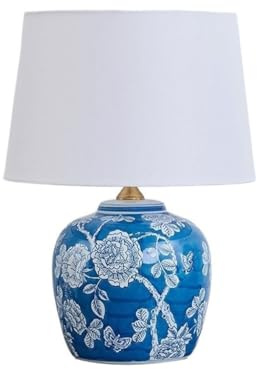 MANAFEEL Lámpara de Escritorio Lámpara De Mesa De Cerámica Azul Clásica For Sala De Estar, Estudio, Arte Decorativo. Luz de Escritorio