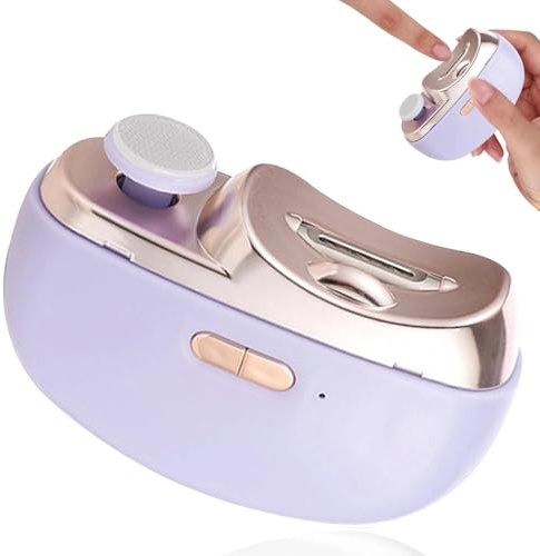 DAILIENFUS Elektrischer Nagelknipser 3-in-1 mit Polierfunktion & LED-Licht, Automatischer Nageltrimmer für Hände und Füße, Nagelfeile Elektrisch für Sichere und Trimmen PolierenNägeln (Lila)