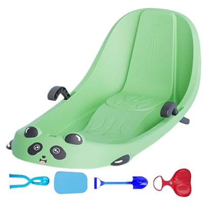 Luges Soucoupes - Luge De Sports d'hiver Orientable - Bob À Neige pour Enfant avec Pelle À Neige, Coussin Chaud, Freins De Direction Bobschlitten avec Rainures Et Assise Ergonomique pour Hiver