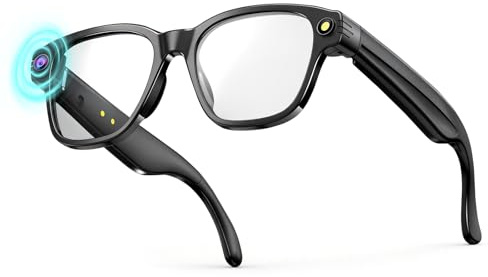 AI Smart Glasses mit 800W Kamera, Anti-Verwacklungsalgorithmus, Videoaufzeichnung 4GB | 270mAh, Bluetooth 5.3 Brille, Simultanübersetzung/GPT-Objektidentifizierung, Bedienungsanleitung, Ladekabel