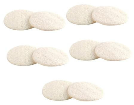TOPBATHY 10 Stück Luffa Schwamm Peeling Luffa Gesichtsreinigungsschwämme für Sanfte Gesichtsreinigung und Tiefenwirksames Peeling Natürlicher Luffaschwamm Beige zur Make Up Entfernung