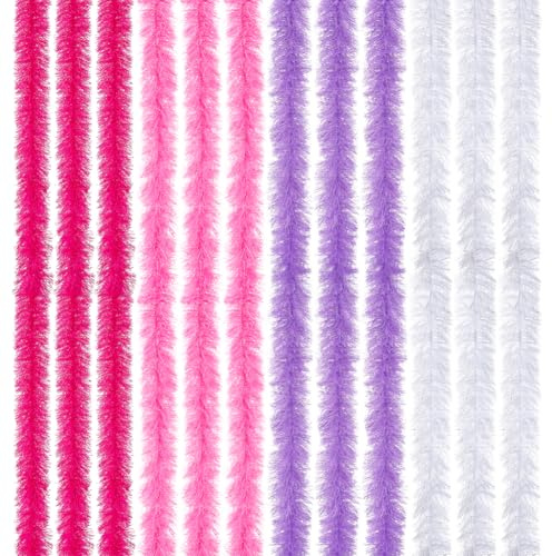 MAYJOYDIY 12 Stück 1.5m Federboa Bulk Künstliche Flauschige Boas Dekor Polyester Federstreifen mit 304 Edelstahl Draht für Hochzeit Kostüm Kleid Tee Party DIY Handwerk, 4 Farben