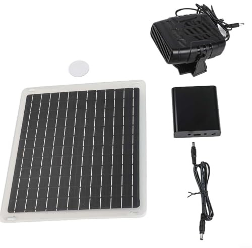 10W Solar Heater for Greenhouse, Solar Powered Car Heater and Pet House Warming Fan, Portable Heating Solution with Battery Case, Suitable for Pet House Warming and Drying Items, Compact Design