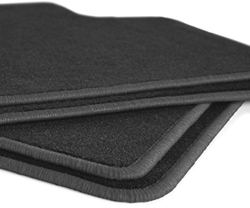Auto Fußmatten Schwarz Velours Rand dunkelgrau passend für FIAT 500 500c 2013-2024 4er Set rutschfest Robust Pflegeleicht Made in Germany