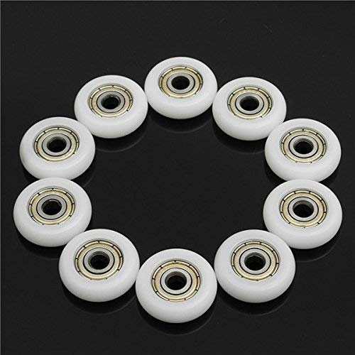 EsportsMJJ 10Pcs 5 * 23 * 7mm Nylon Plastik Kohlenstoffstahl-Lager-Riemenscheiben-Eingebettete Rillen-Kugellager