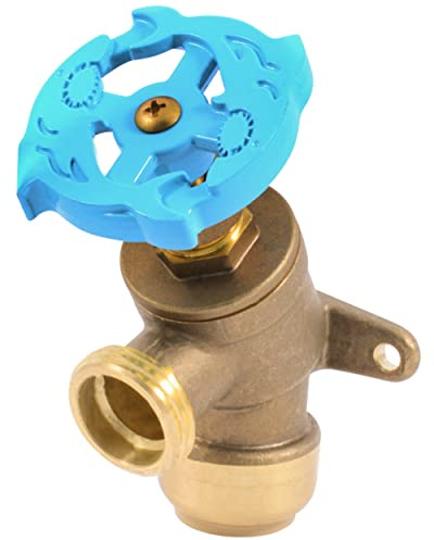 SharkBite 3/4 Inch x 3/4 Inch MHT Garden Valve, Multi Turn, Push to Connect Brass Plumbing Fitting, PEX Pipe, Copper, CPVC, PE-RT, HDPE, 24623LF