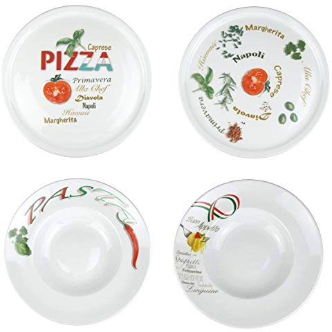 Retsch Arzberg - Juego de 4 platos para pizza y pasta (2 platos de pizza y 2 platos de pasta XXL, 30 cm de diámetro)