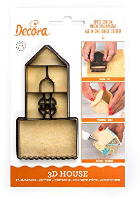 TAGLIAPASTA Casa - per realizzare una Casetta in 3D - tutto con un unico tagliapasta! - formine stampi taglia biscotti per Creare Dolci e decori Torte - Ideale per Decorazioni in Pasta di Zucchero