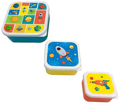 DISOK - Set 3 Tapers Lunch Galaxia. Tapers Originales con Formato Galaxia como Recuerdo para Boda, Bautizo, comunion, Fiestas, colegios. Fiambreras Colegio