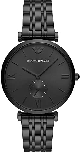 Emporio Armani Watch for Men, Quarz-Dreizeigerwerk und 40 mm Gehäusegröße mit Edelstahlarmband