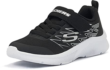 Skechers Garçon Microspec Texlor Sneaker, Noir, 34 EU